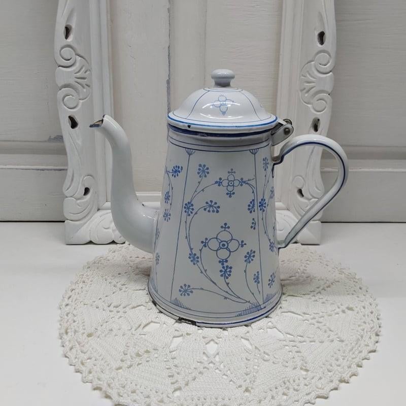 Oude emaille koffiepot , Blau Saks motief, Antiek en Kunst, Ophalen of Verzenden