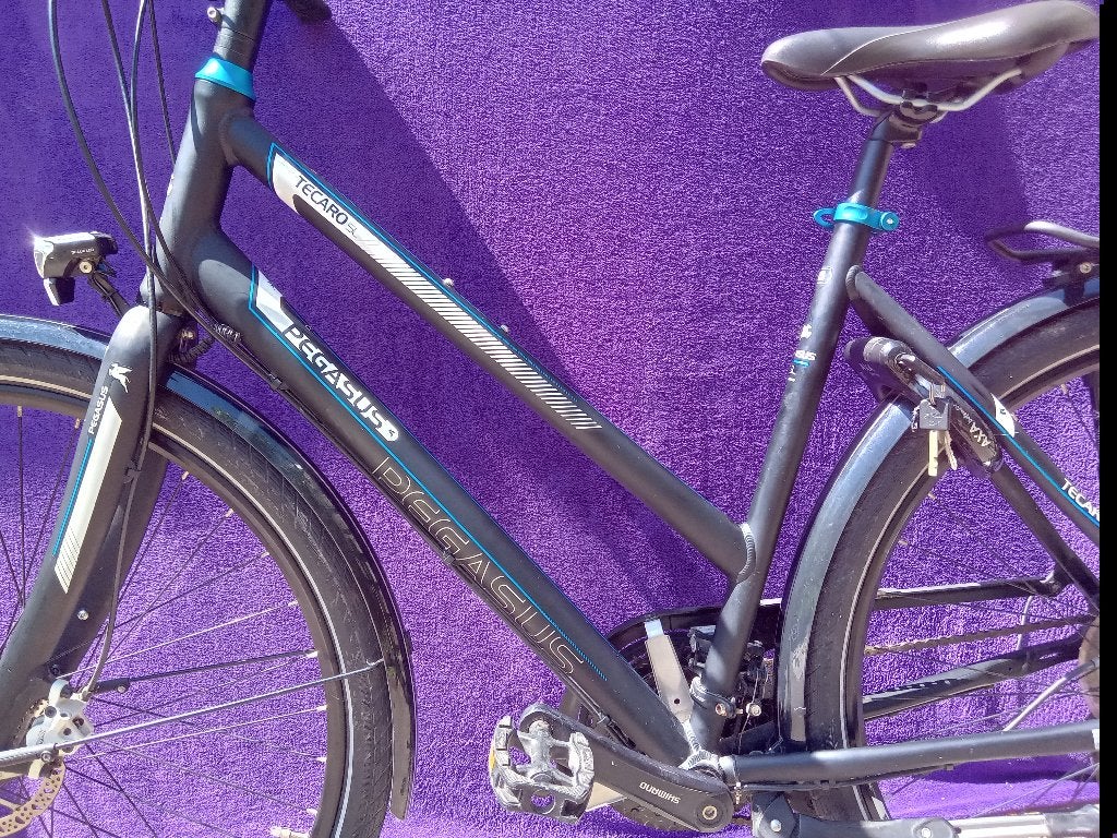 Matzwarte Pegasus Tecaro 53, Fietsen en Brommers, Fietsen | Dames | Damesfietsen, 53 tot 56 cm, Versnellingen, Zo goed als nieuw