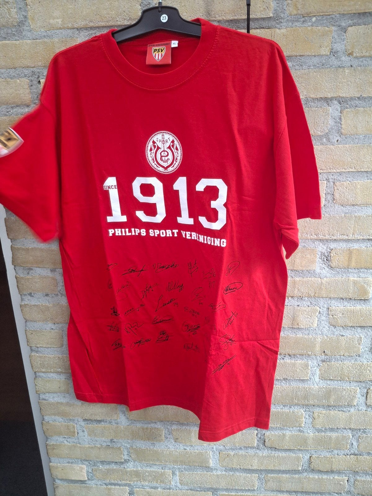 PSV T-shirt met handtekeningen - Collectors item, Overige maten, Ophalen of Verzenden, Zo goed als nieuw, PSV