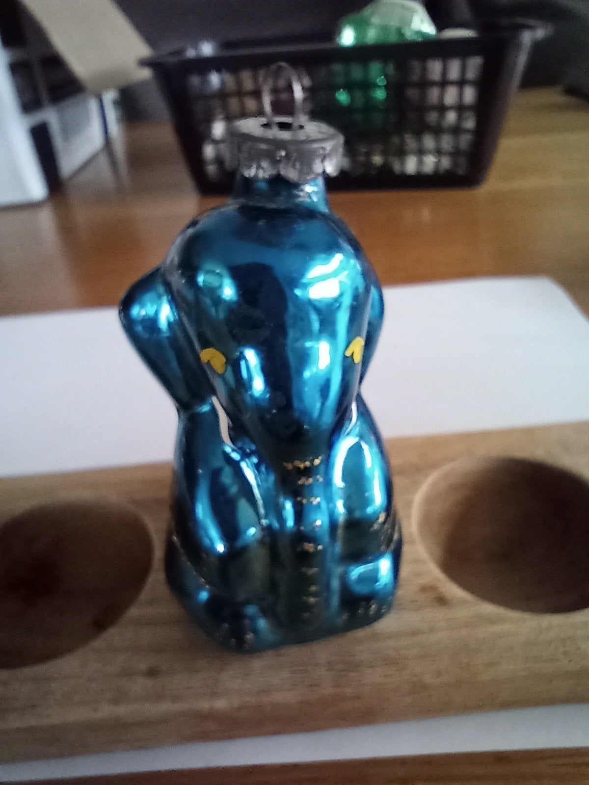 antieke glazen blauwe olifant kerstbal, Diversen, Ophalen