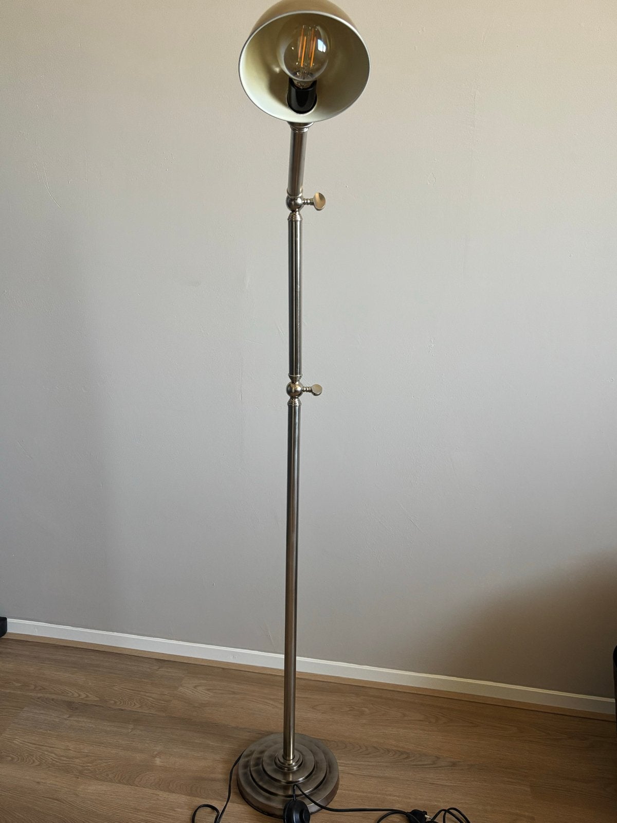 Verstelbare staande lamp - Brons/Goudkleurig, Ophalen, Gebruikt, E27 (groot), Metaal