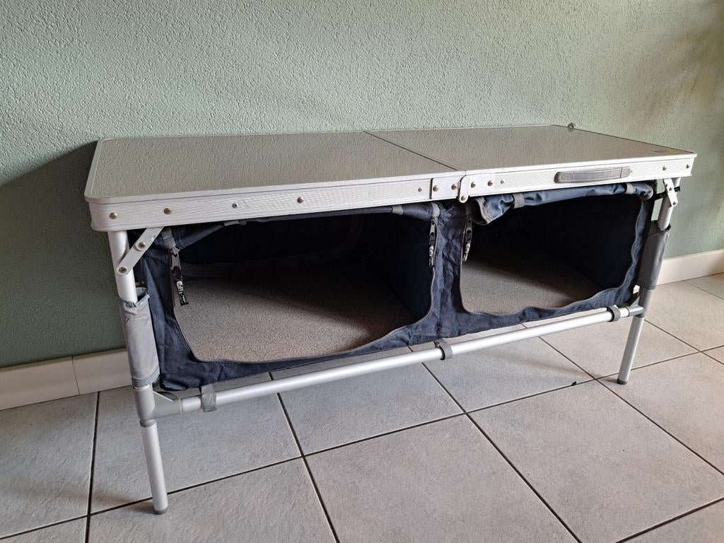 Opvouwbaar camping dressoir met 2 vakken - Defa Campers, Ophalen, Campingkast