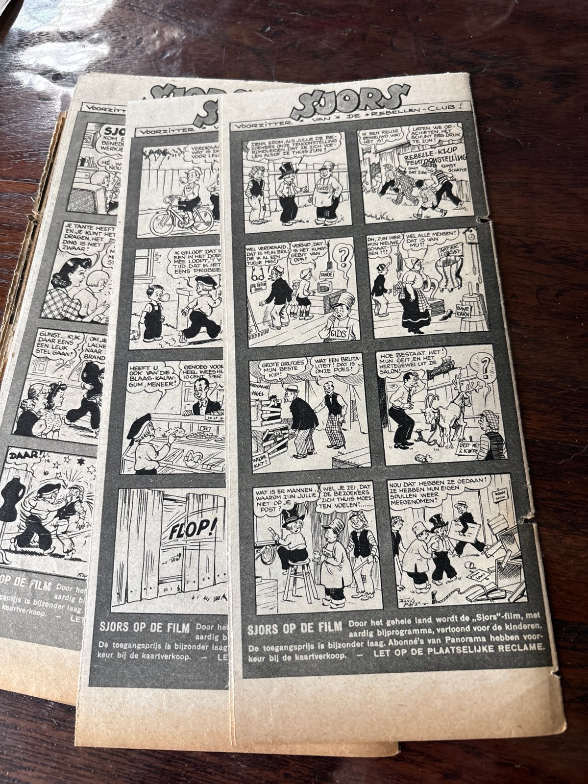 31 krantenstrips Sjors en de rebellenclub uit 1948, Meerdere stripboeken, Ophalen of Verzenden, Gelezen