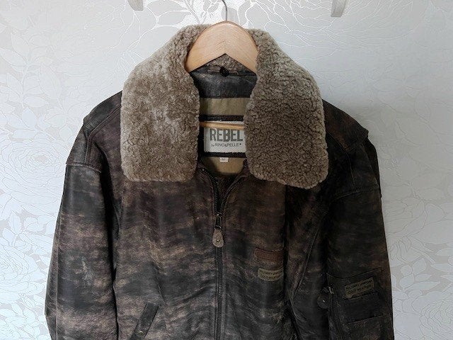 Piloten Leren Jas Rebel by Rino & Pelle maat 56 ( Nieuw ), Bruin, Maat 56/58 (XL), Ophalen of Verzenden, Zo goed als nieuw