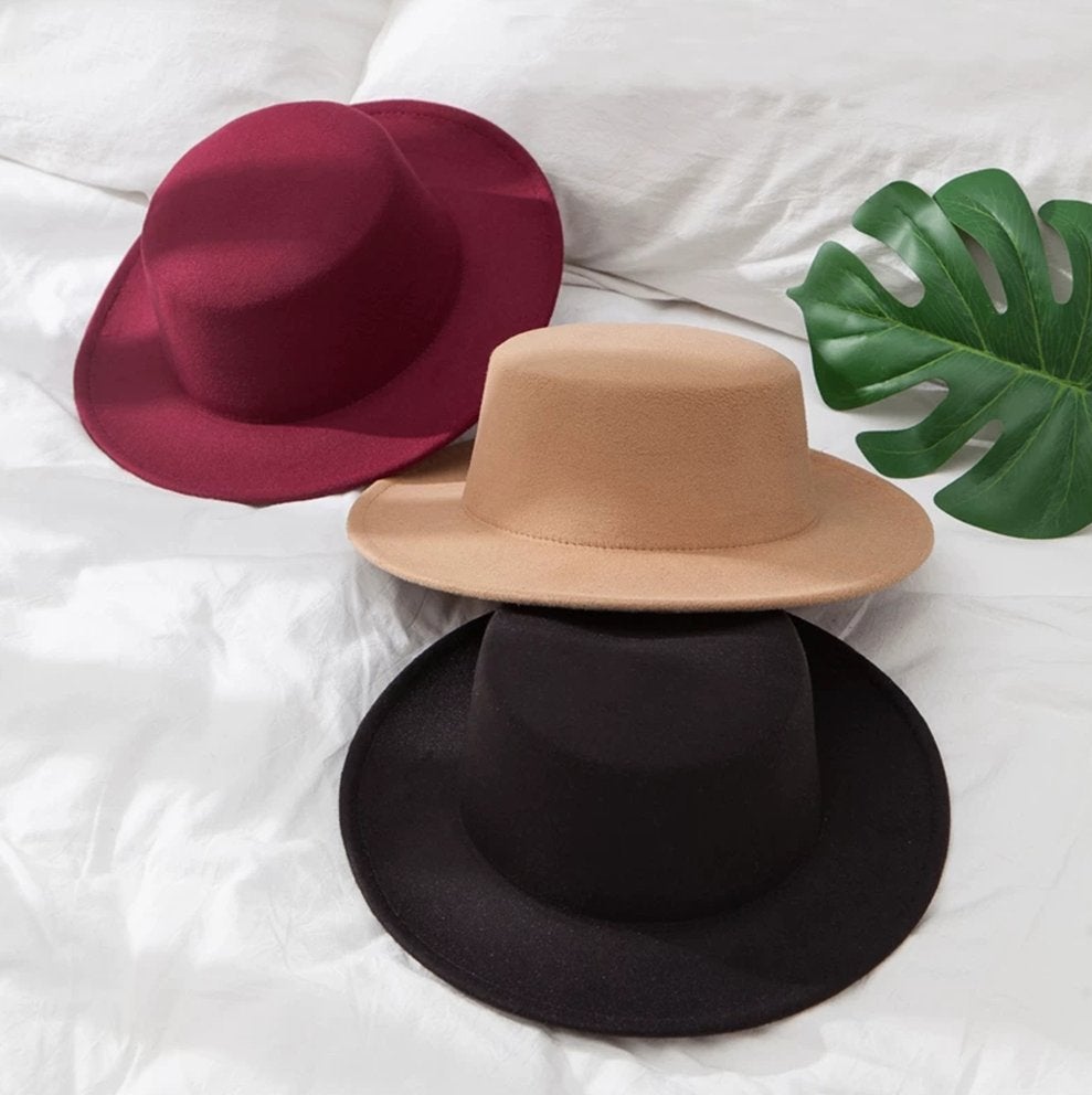 Fedora hoed (heren dames zwarte rode beige blauwe), Verzenden, Nieuw, 56 of 57 cm (M, 7 of 7⅛ inch), Hoed
