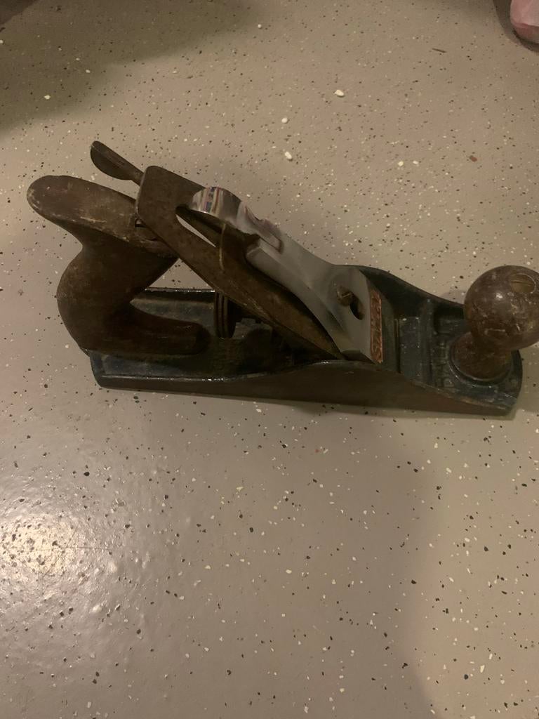 Vintage Stanley schaaf - Houten handvat - Goede staat, Ophalen of Verzenden, Gebruikt