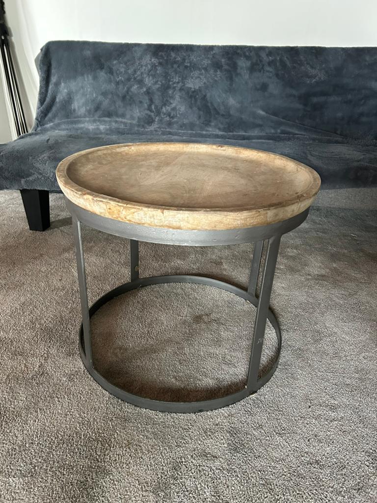 Rond tafeltje, industrieel, 54 cm diameter, Huis en Inrichting, Tafels | Bijzettafels, Ophalen, Rond, Minder dan 55 cm, 45 tot 60 cm