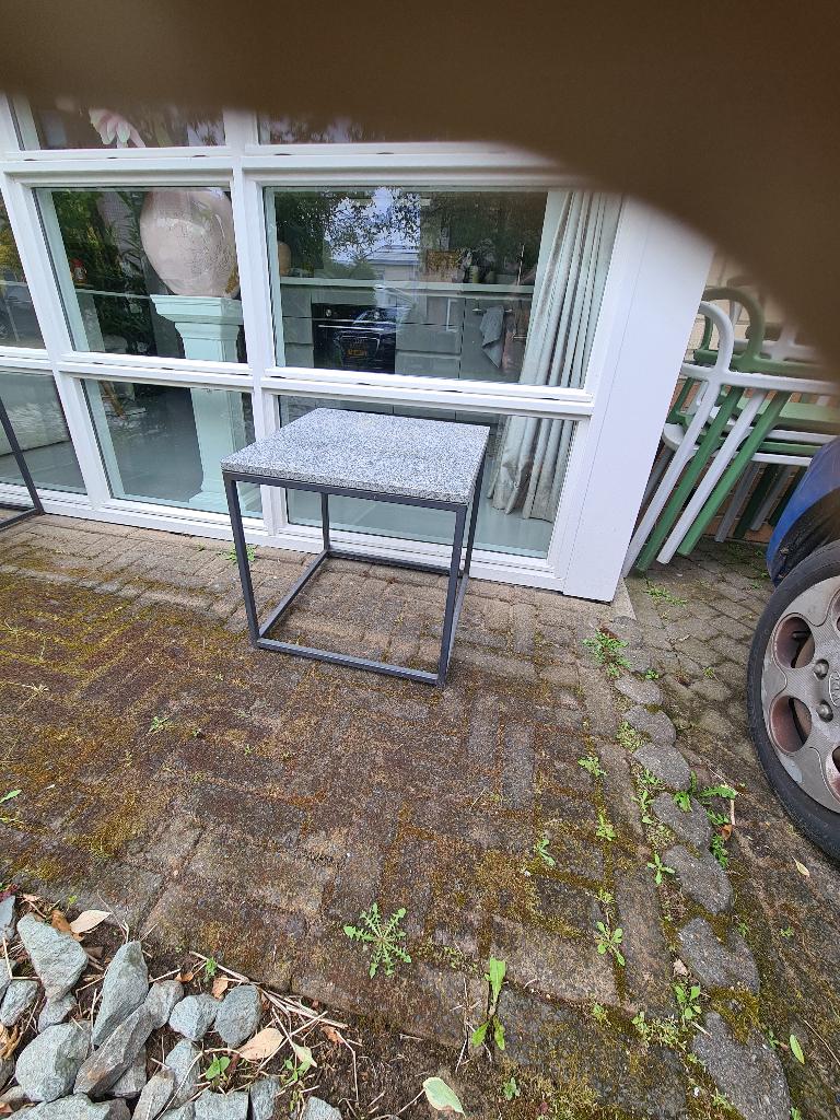 Bijzettafel, Metaal of Aluminium, Vierkant, 55 tot 75 cm, Zo goed als nieuw
