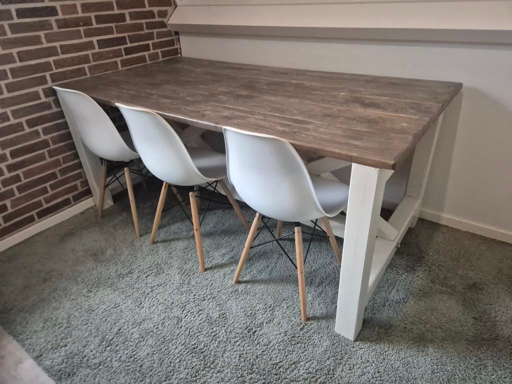 Handgemaakte Eetkamertafel van Timmerman, Ophalen, Gebruikt, Rechthoekig