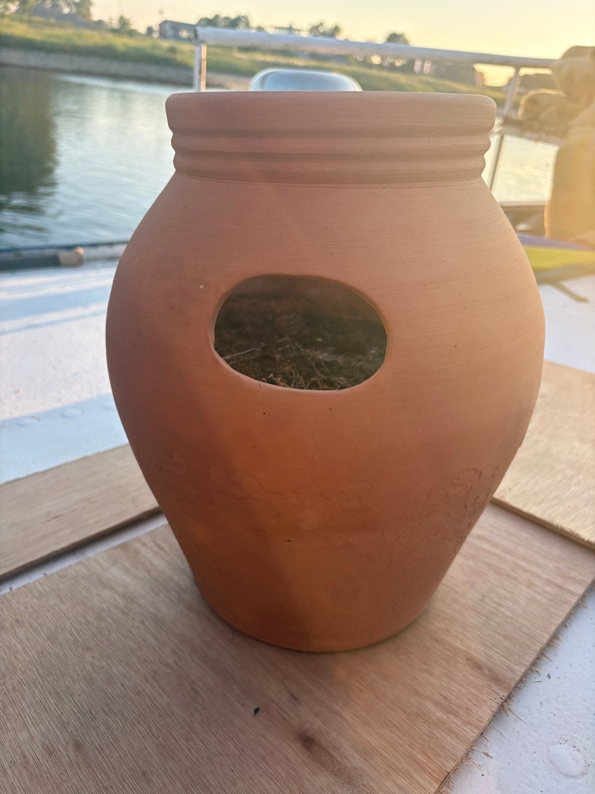 Terracotta Aardbeienpot - Gebruikt, Tuin en Terras, Bloempotten, Gebruikt, Terracotta, Binnen, 40 tot 70 cm, 25 tot 40 cm, Rond