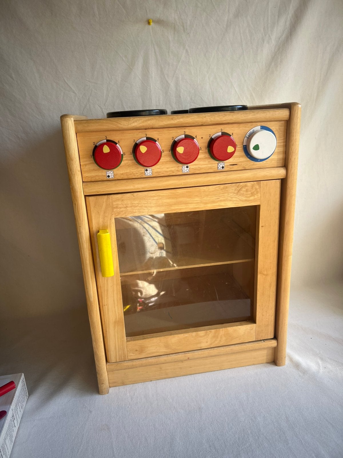 Houten speelkeuken, oven knoppen okee, met pan+breakfast set, Ophalen of Verzenden, Gebruikt, Hout, Speelkeuken