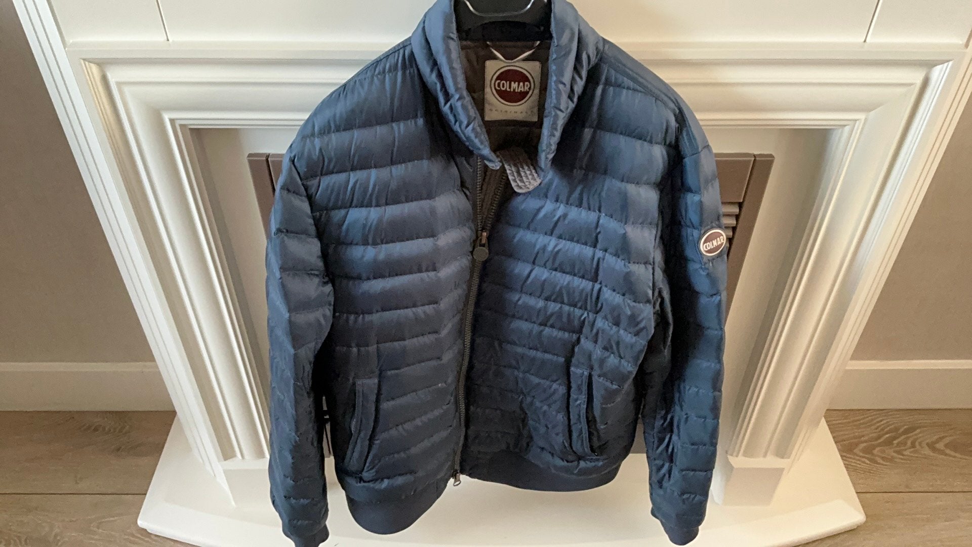 Blauwe tussen jas maat 54., Ophalen of Verzenden, Gedragen, Maat 52/54 (L), Blauw