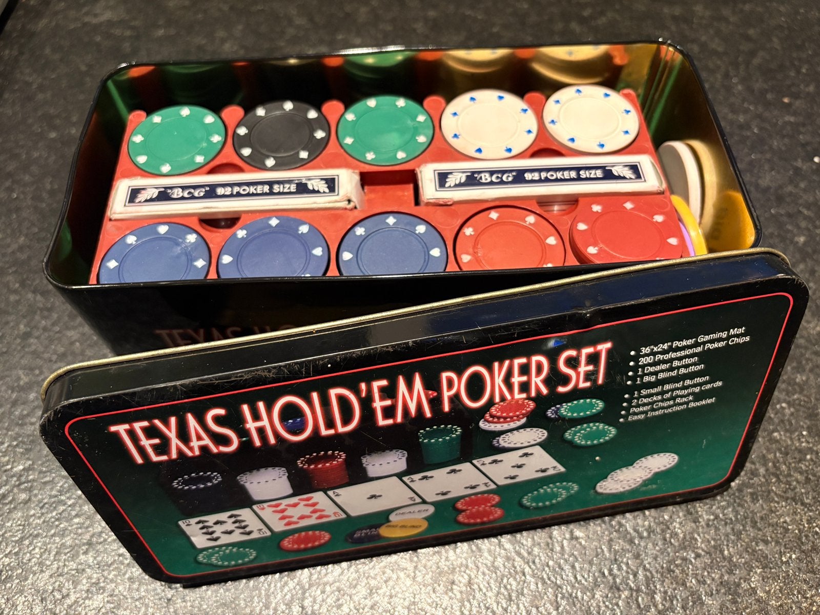 Poker set, Hobby en Vrije tijd, Gezelschapsspellen | Kaartspellen, Ophalen of Verzenden, Gebruikt
