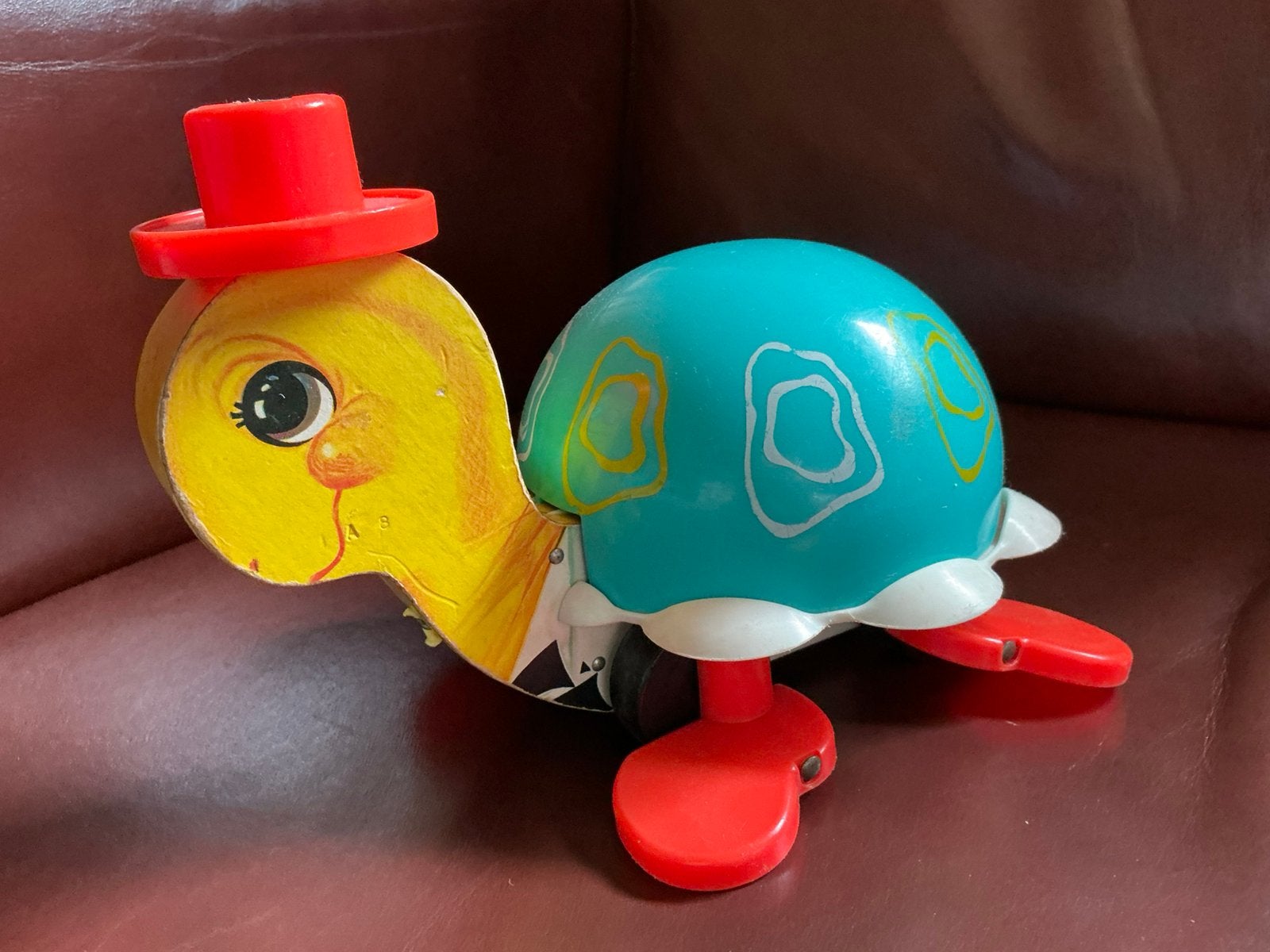 Fisher Price vintage schildpad, Ophalen of Verzenden, Gebruikt, Duw- of Trekspeelgoed, Met geluid