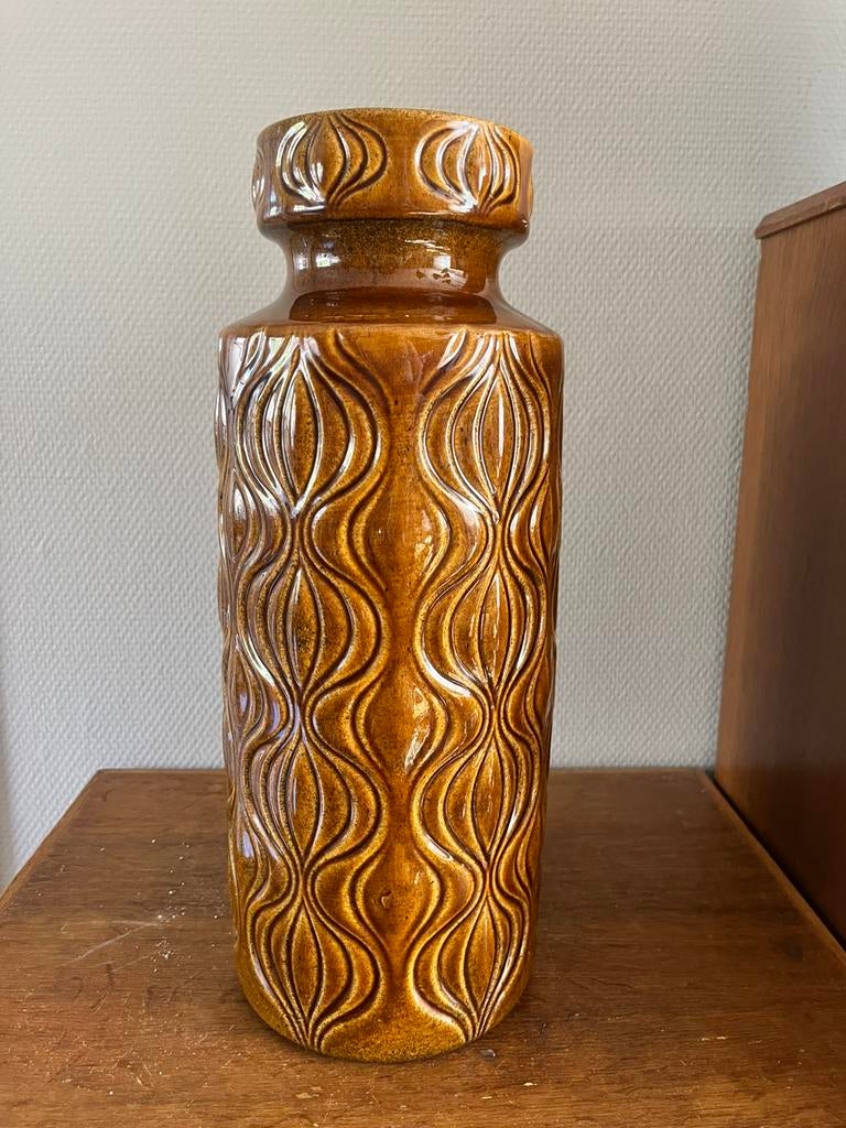 Vintage west germany vloer vaas uien motief zwiebel, Ophalen of Verzenden, Zo goed als nieuw, Overige kleuren