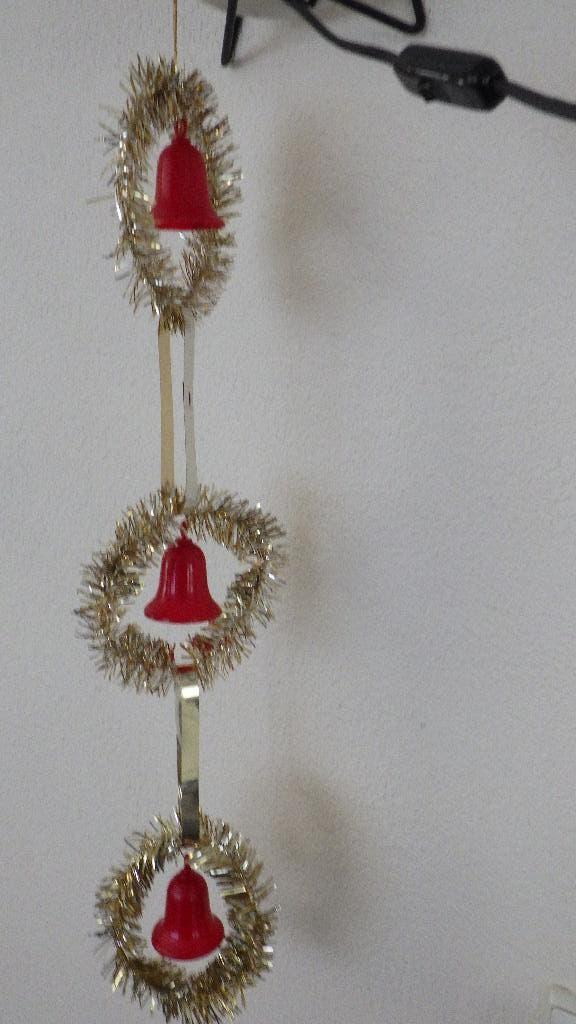 mooie oude kersthanger met kunstsof kerstklok, Ophalen of Verzenden, Gebruikt