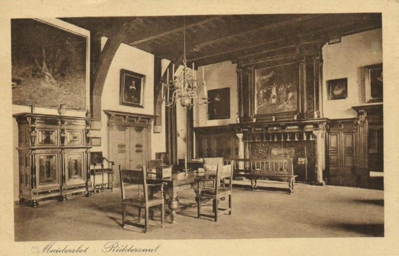 Muiderslot - Ridderzaal - 1921 gelopen, Ophalen of Verzenden, 1920 tot 1940, Gelopen, Noord-Holland