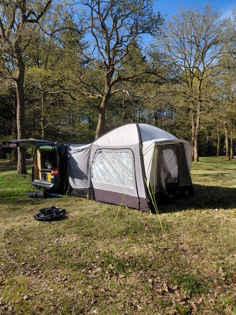 Kampa Cross Air tc bustent, incl. Air uitbouw met binnentent, Ophalen, Zo goed als nieuw