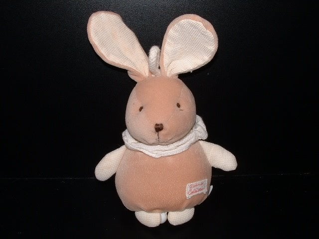 TIAMO MUZIEKDOOS KONIJN VELOURS BEIGE MET WITTE WAFELTJESSTO, Verzenden, Nieuw, Overige typen