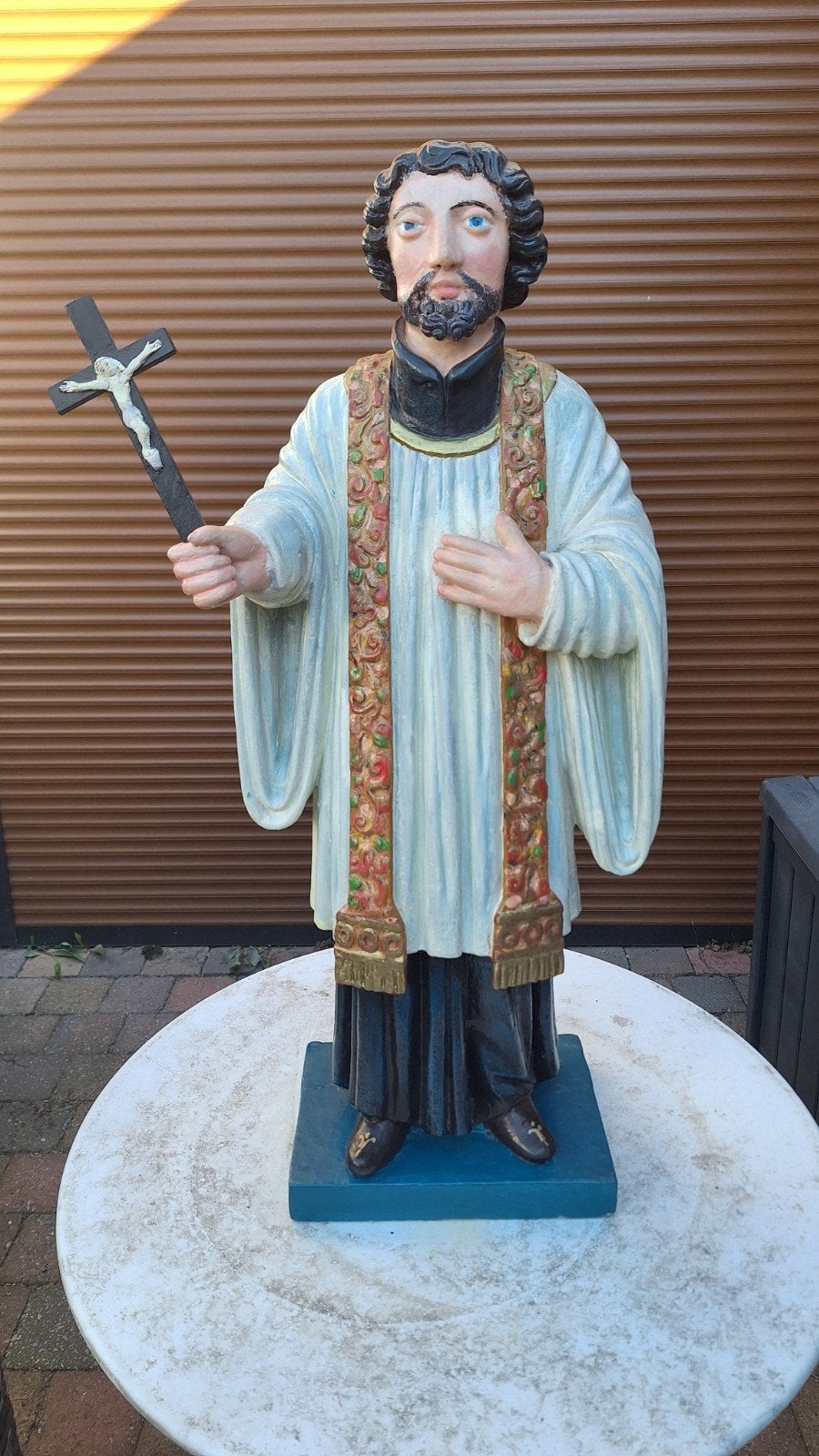 antiek houten kerk beeld heilige Franciscus Xaverius, Antiek en Kunst, Verzenden