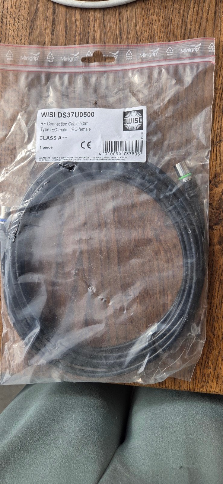 WISI DS37U0500 4G/LTE Coaxkabel 5m - Klasse A++, Ophalen of Verzenden, Nieuw, 2 tot 5 meter, Coaxiale kabel