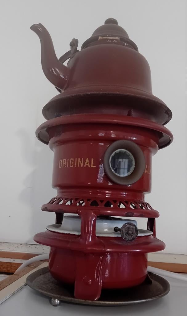 Vintage petroleum set met theepot, Ophalen of Verzenden
