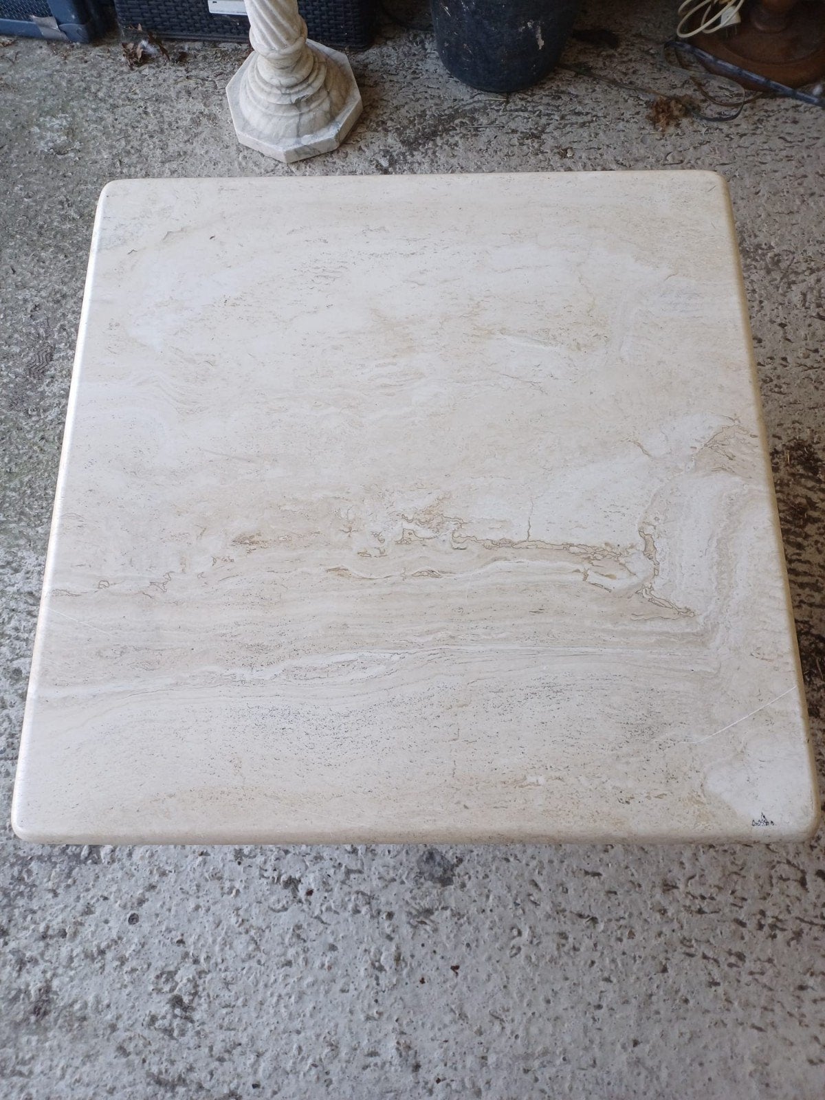 Zware marmeren salontafel en zuil, Gebruikt, 50 tot 100 cm, Vierkant, 5 – 50