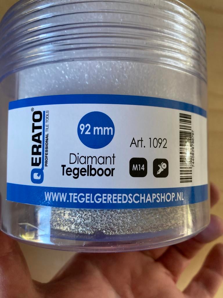 Qerato diamant tegelboor 92mm M14, Ophalen, Zo goed als nieuw, Overige typen