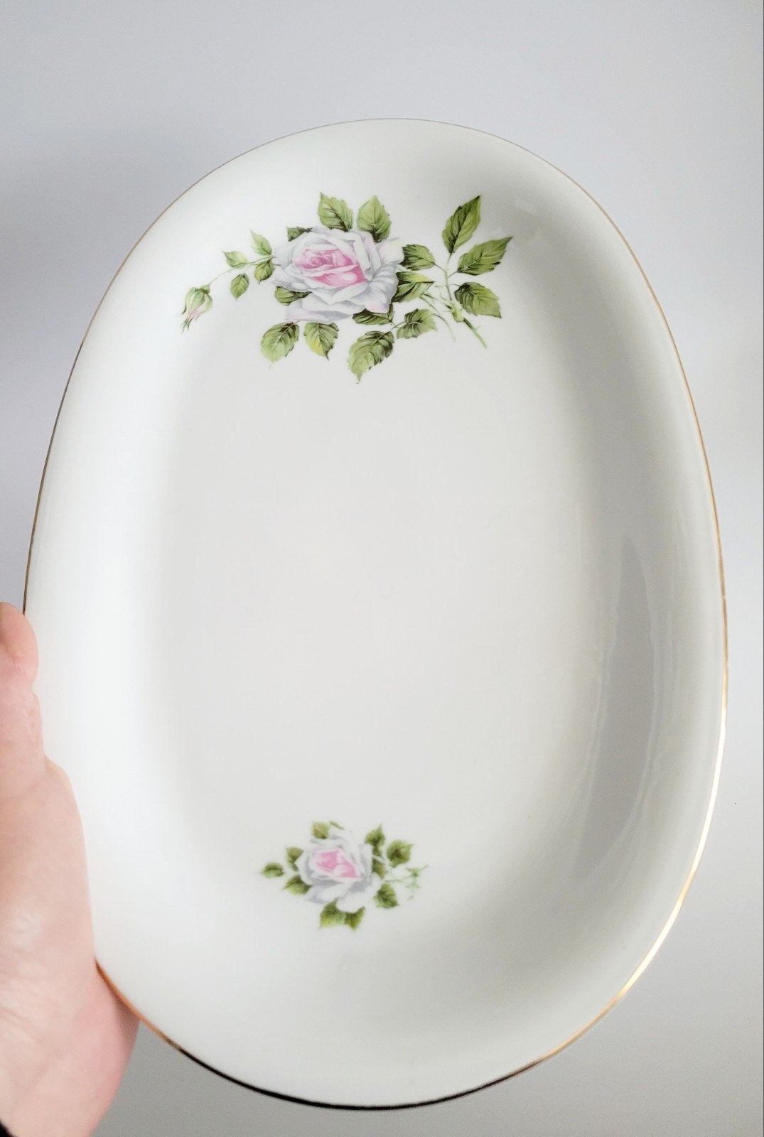 izgs grote serveerschaal met bloemen 2 brocante servies, Ophalen of Verzenden