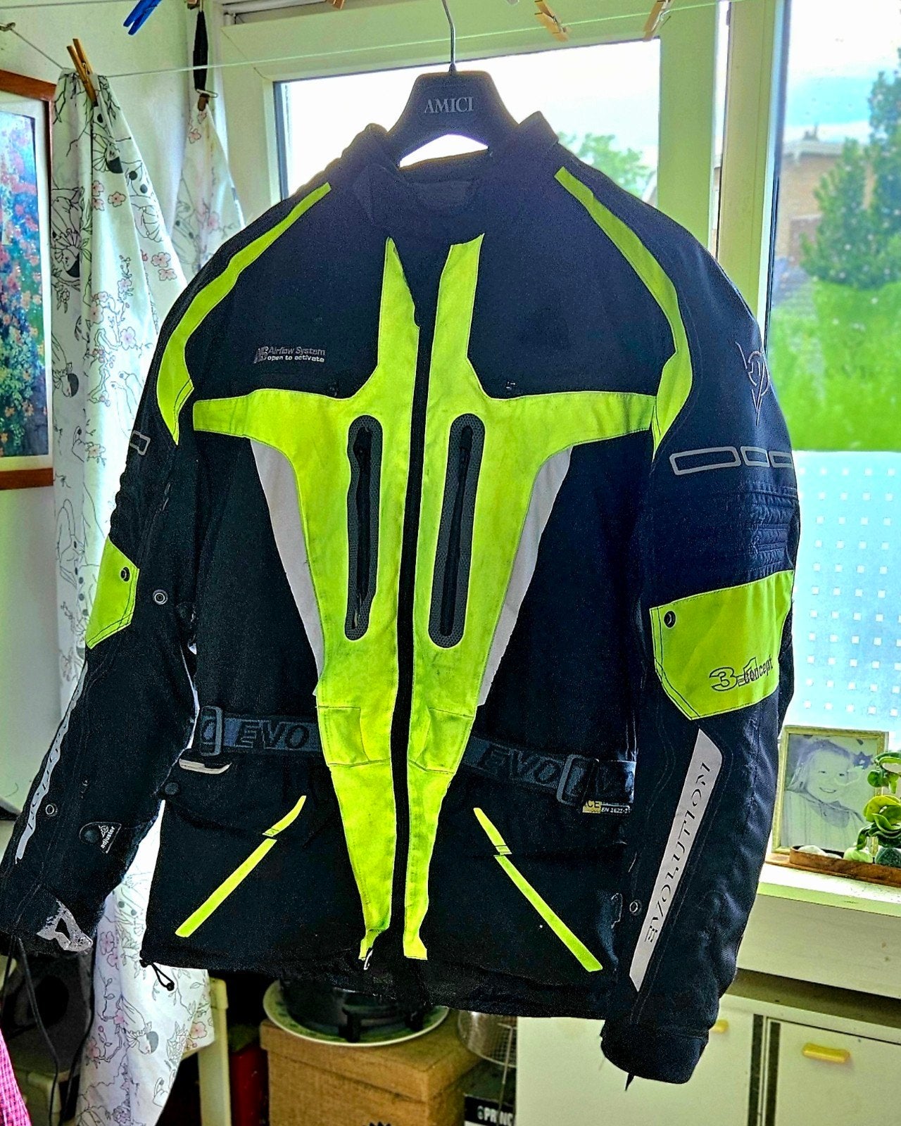 Motorjas Evolution XL  Zwart/Neon Geel 3 in 1, Motoren, Kleding | Motorkleding, Ophalen, Evolution, Jas | textiel, Heren