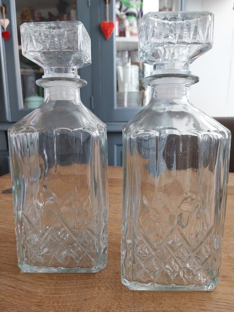 2 Glazen Karaffen 2 Bierglazen Villeroy en Boch Vivo Kristal, Ophalen of Verzenden, Zo goed als nieuw, Bierglas