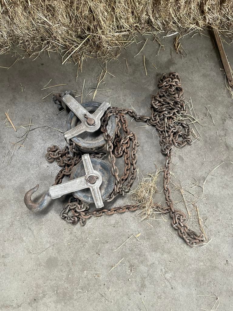 takel met ketting - 1000 LBS capaciteit, Ophalen of Verzenden, Zo goed als nieuw, Handmatig