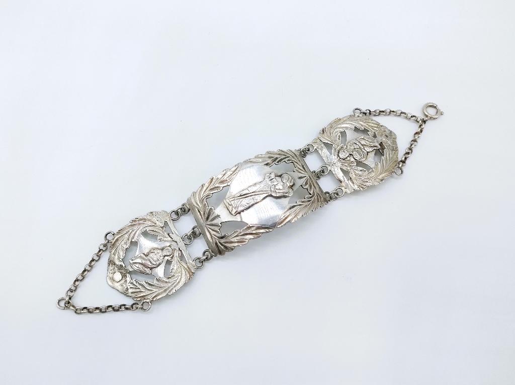 Zilveren armband van bijbelslot, R. Heyema, Sneek, 1827, Gebruikt, Info@zilverwebsite.nl, Verzenden, Zilverwebsite.nl