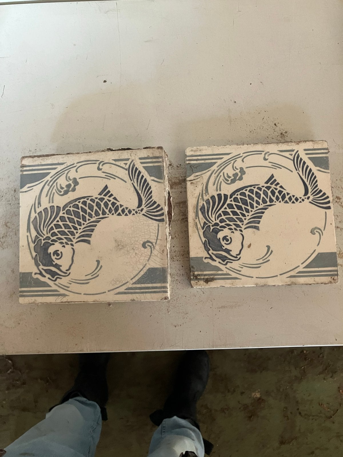 Antieke decoratieve tegels en randtegels, Antiek en Kunst, Ophalen of Verzenden