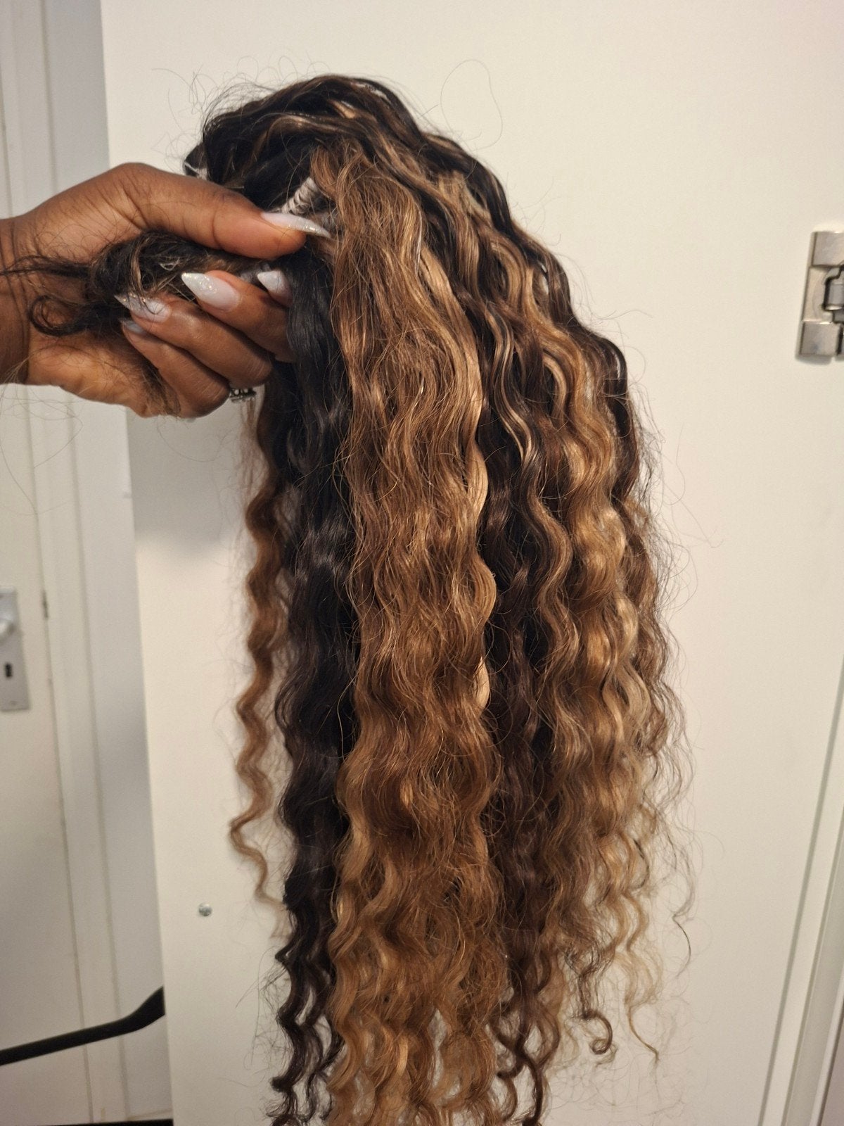 400+ gram 100% Human Hair Bulk Deep Wave 22/24 inch, Ophalen of Verzenden, Zo goed als nieuw, Pruik of Haarverlenging