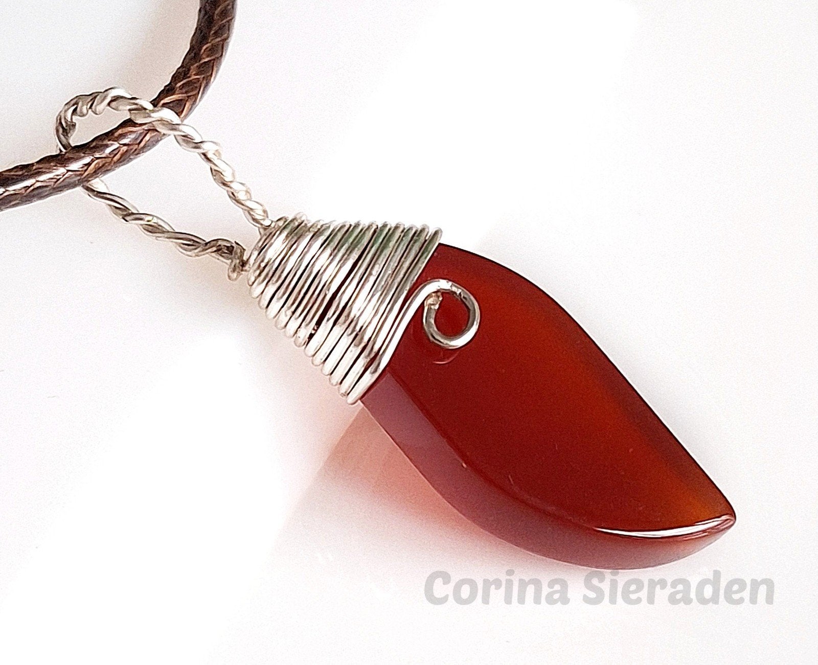 Wire wrapped hanger met carneool AANBIEDING, Ophalen of Verzenden, Nieuw