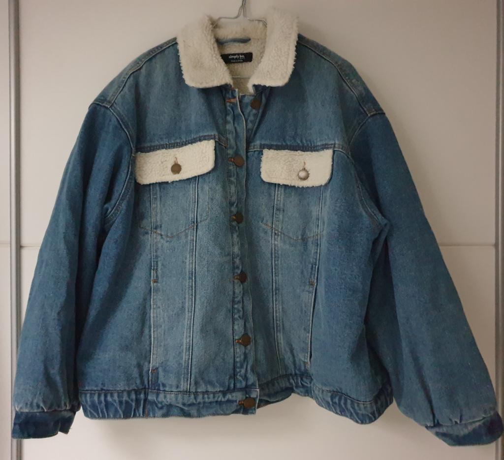 Simple be 48 spijkerjas winterjas dames jas coat gevoerd, Ophalen of Verzenden, Zo goed als nieuw, Blauw