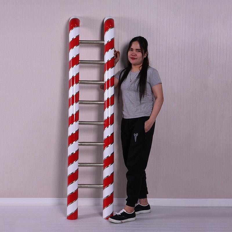 Candy Cane Ladder beeld 6 ft. Hoogte 180 cm, Diversen, Ophalen, HorecaBeelden, Nieuw, HorecaBeelden