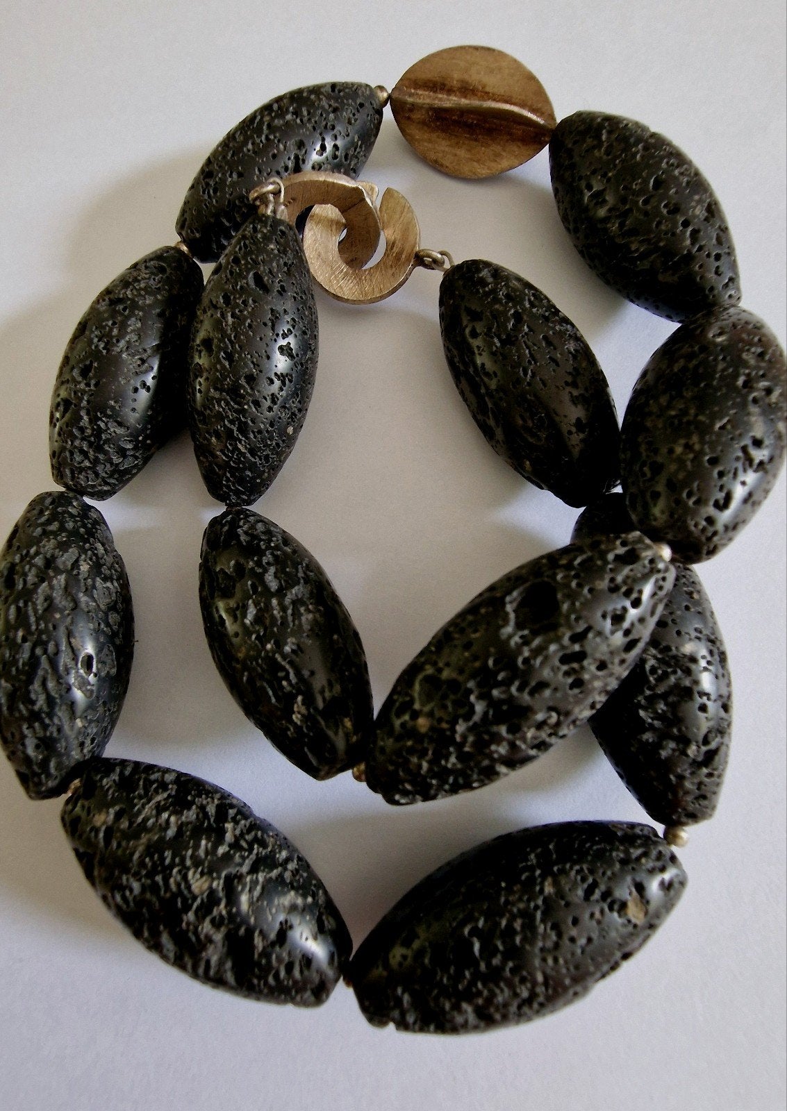 Forse ketting lava stenen met zilver, 925., Ophalen of Verzenden, Zo goed als nieuw, Zilver, Zilver