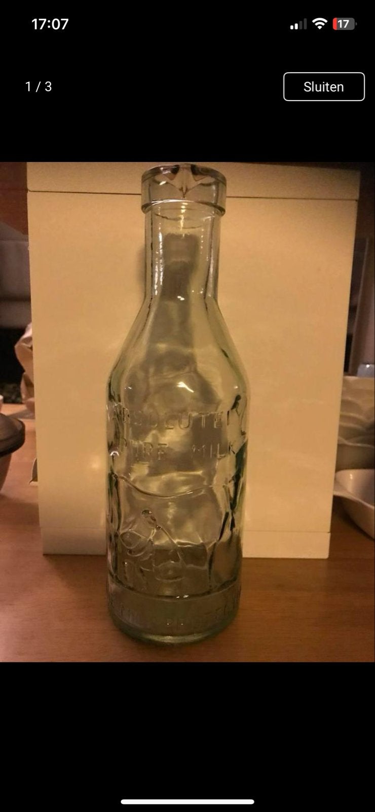 Vintage Engelse Melkfles - Antieke  Fles. Milk Protection, Ophalen of Verzenden