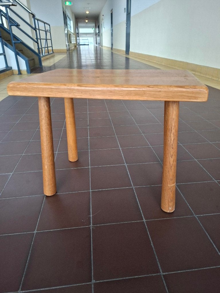 vintage eiken brutalist salontafel bijzettafel jaren 50,60, Ophalen of Verzenden