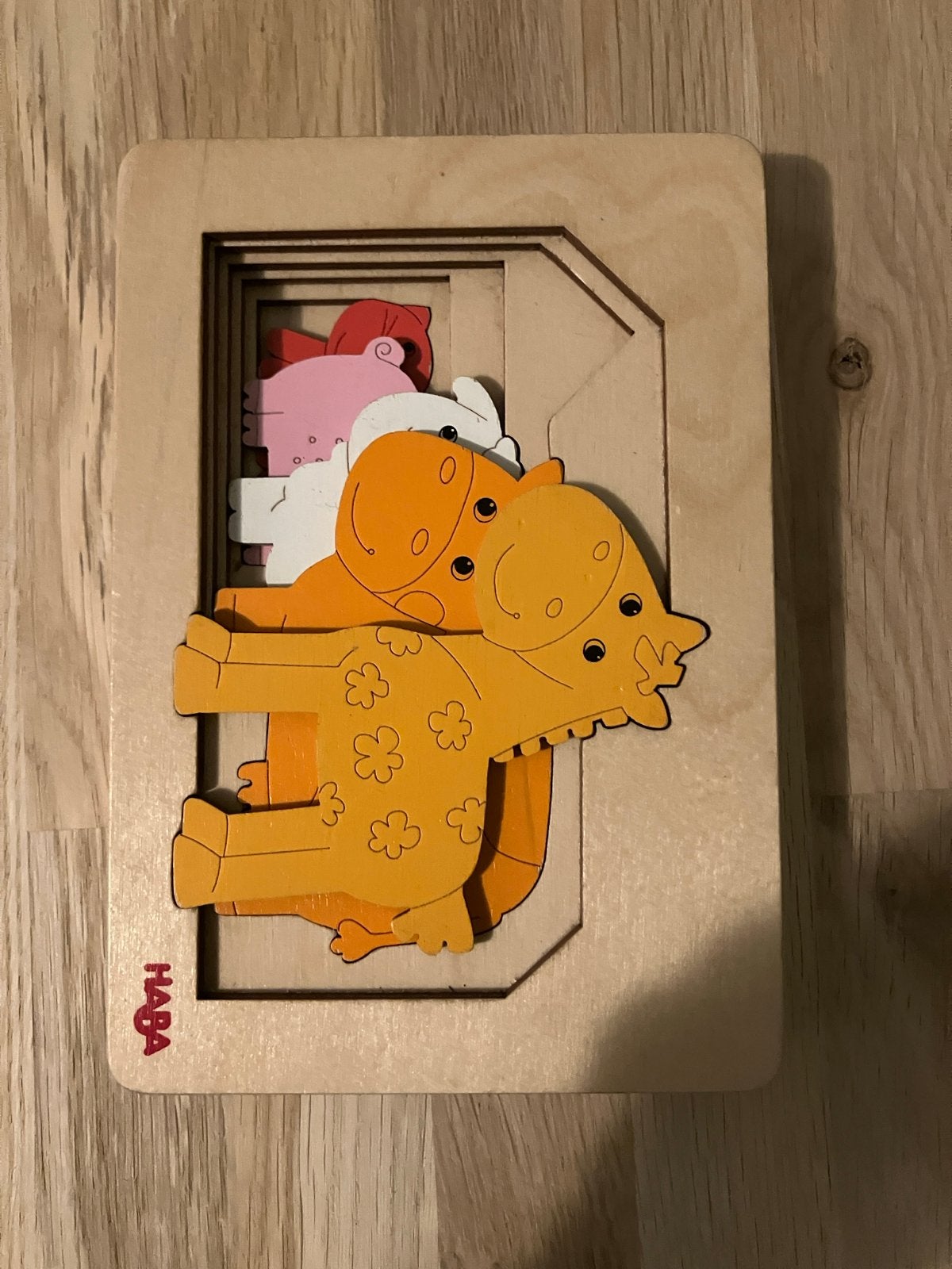 HABA Houten Stapelpuzzel Dieren, Ophalen, Gebruikt, Van hout, Minder dan 10 stukjes