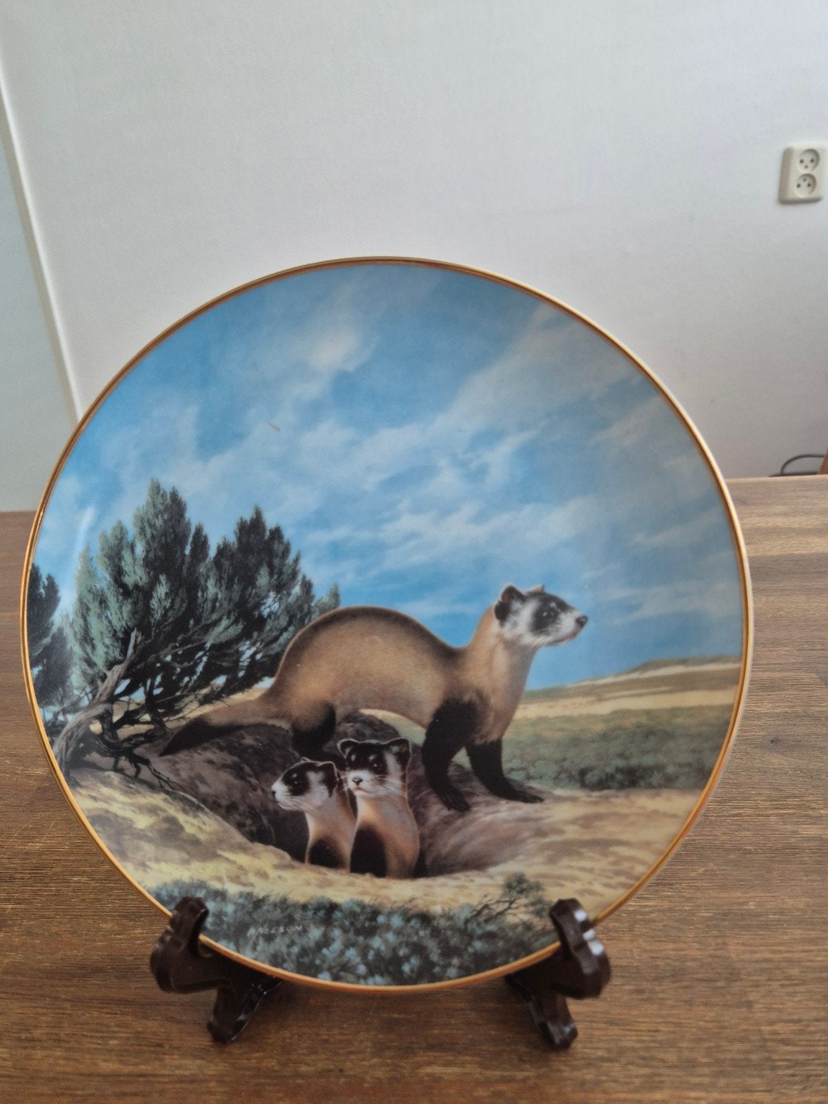 Verzamelbord "The Black-Footed Ferretd, Antiek en Kunst, Antiek | Wandborden en Tegels, Ophalen of Verzenden