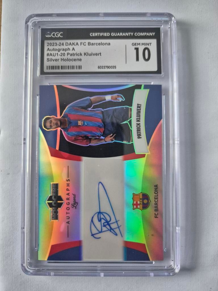 Patrick Kluivert DAKA Barcelona CGC 10 Autograph Kaart, Verzamelen, Sportartikelen en Voetbal, Zo goed als nieuw, Spelerskaart