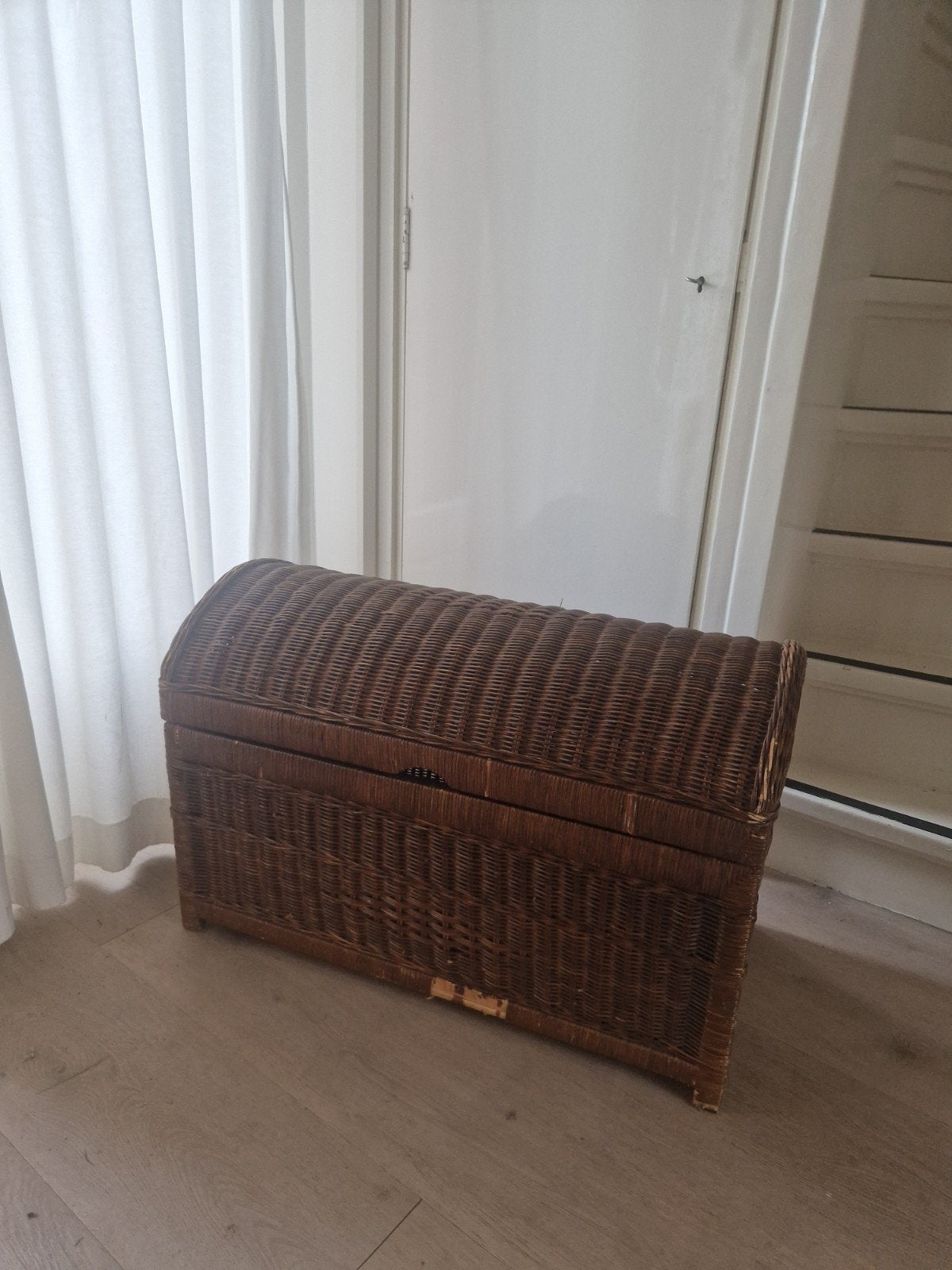 Rieten mand, opbergkist, 82 bij 52 cm hoog, snel ophalen!, Ophalen, Gebruikt, 75 tot 100 cm, Overige materialen