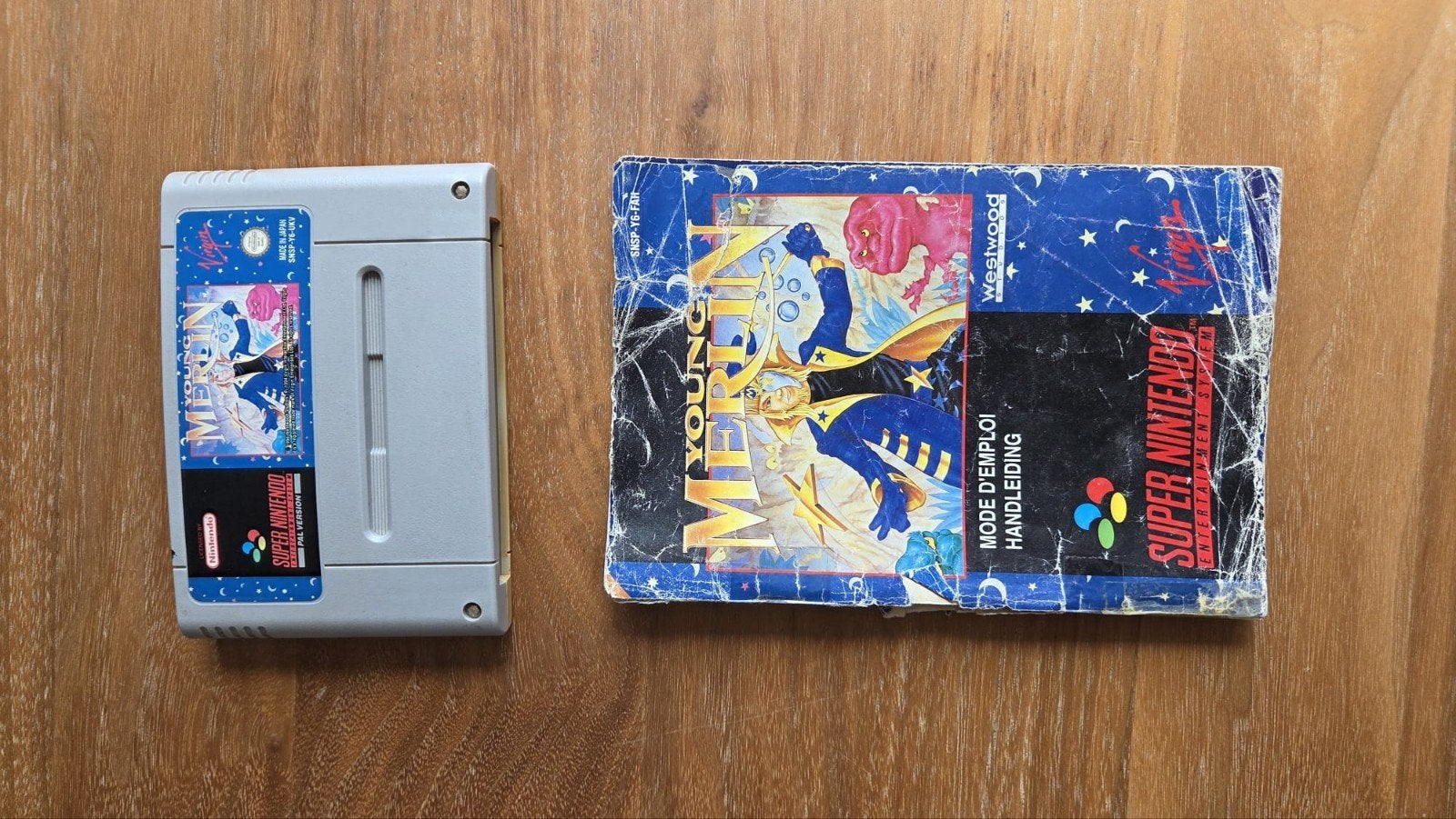 Young Merlin Super Nintendo SNES Game + boekje, Spelcomputers en Games, Gebruikt, 1 speler, Ophalen of Verzenden, Role Playing Game (Rpg)