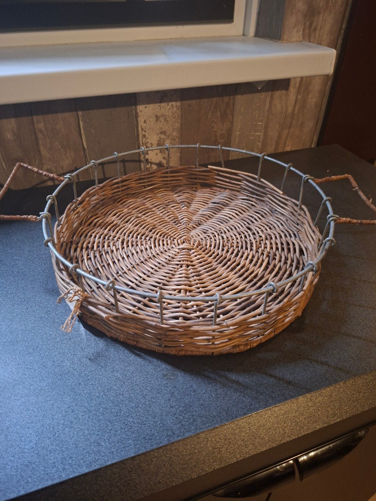 Rattan dienblad Riviera Maison, Gevlochten, Gebruikt, Natuurlijk materiaal, Rond