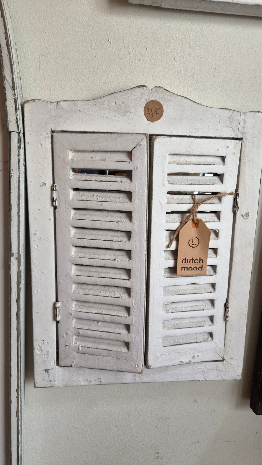 Houten spiegel met luiken 30x40 cm, 2,5 cm dik, Huis en Inrichting, Woonaccessoires | Spiegels, Ophalen, Minder dan 50 cm, Nieuw