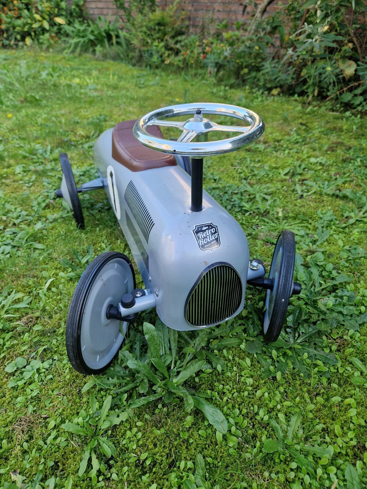 Retro Roller Loopauto Zilver, Ophalen, Gebruikt, Loopvoertuig