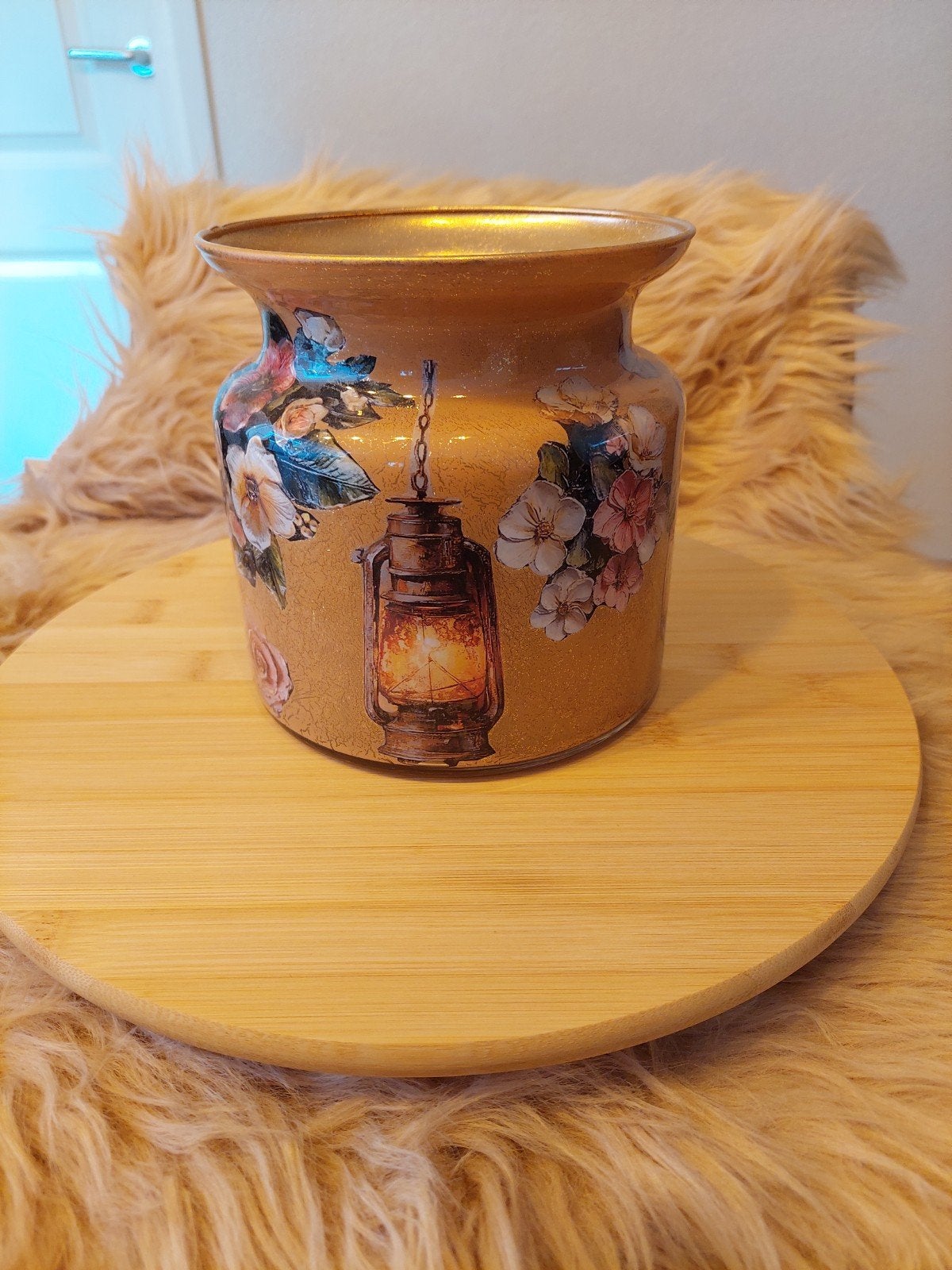 Decopage vaas, Ophalen, Overige kleuren, Minder dan 50 cm, Glas